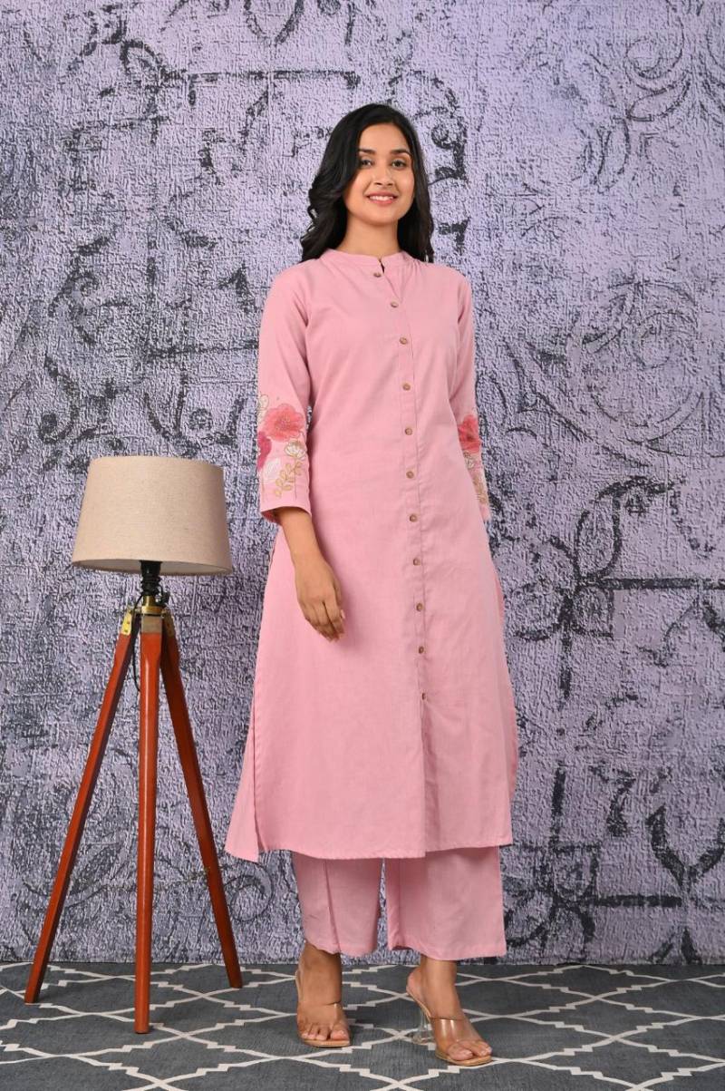Naisha K 120 Khadi Cotton With Embroidered Work Co Ord Set