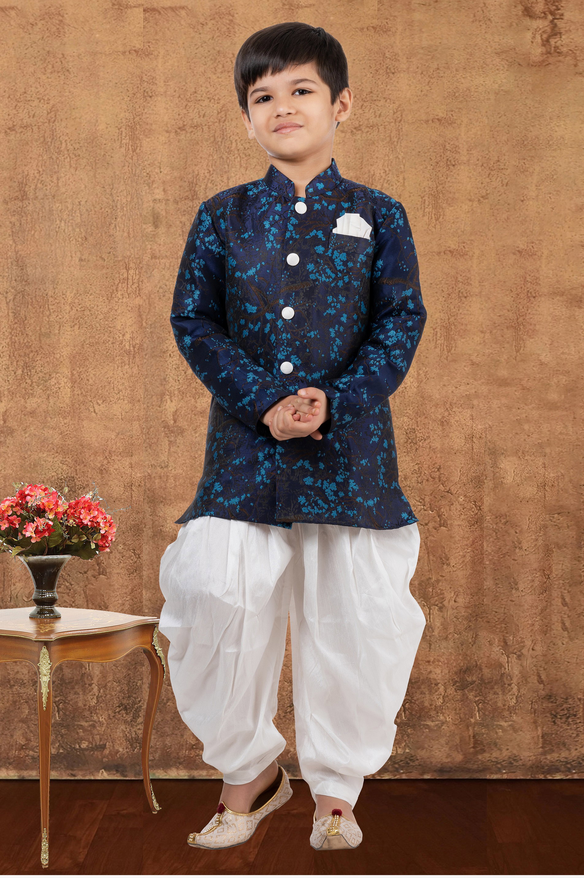 Swarg 851 To 870 Jacquard Silk Kids Indo Western Collection