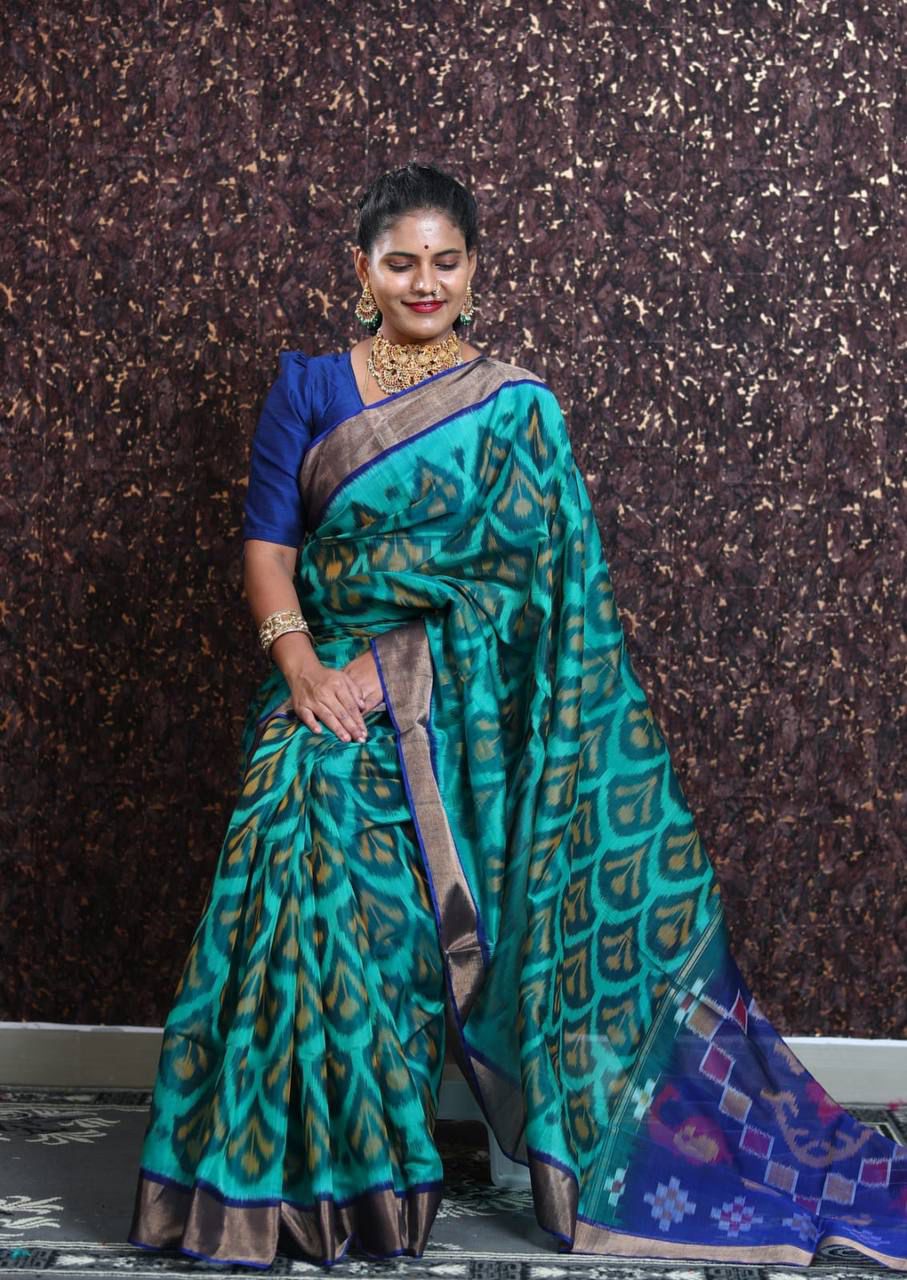 Lekha VC Pramila Soft Cotton Silk Ikkat Patola Digital Printed Saree