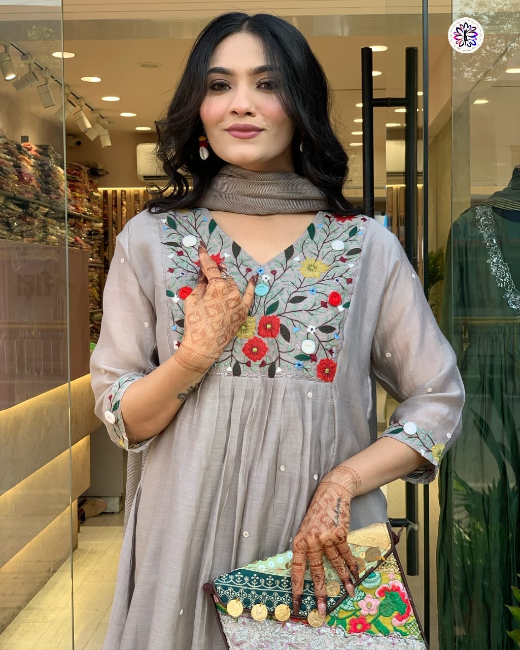 Lekha KL 5118 Viscose Chinon Embroidery Kurti Bottom With Dupatta