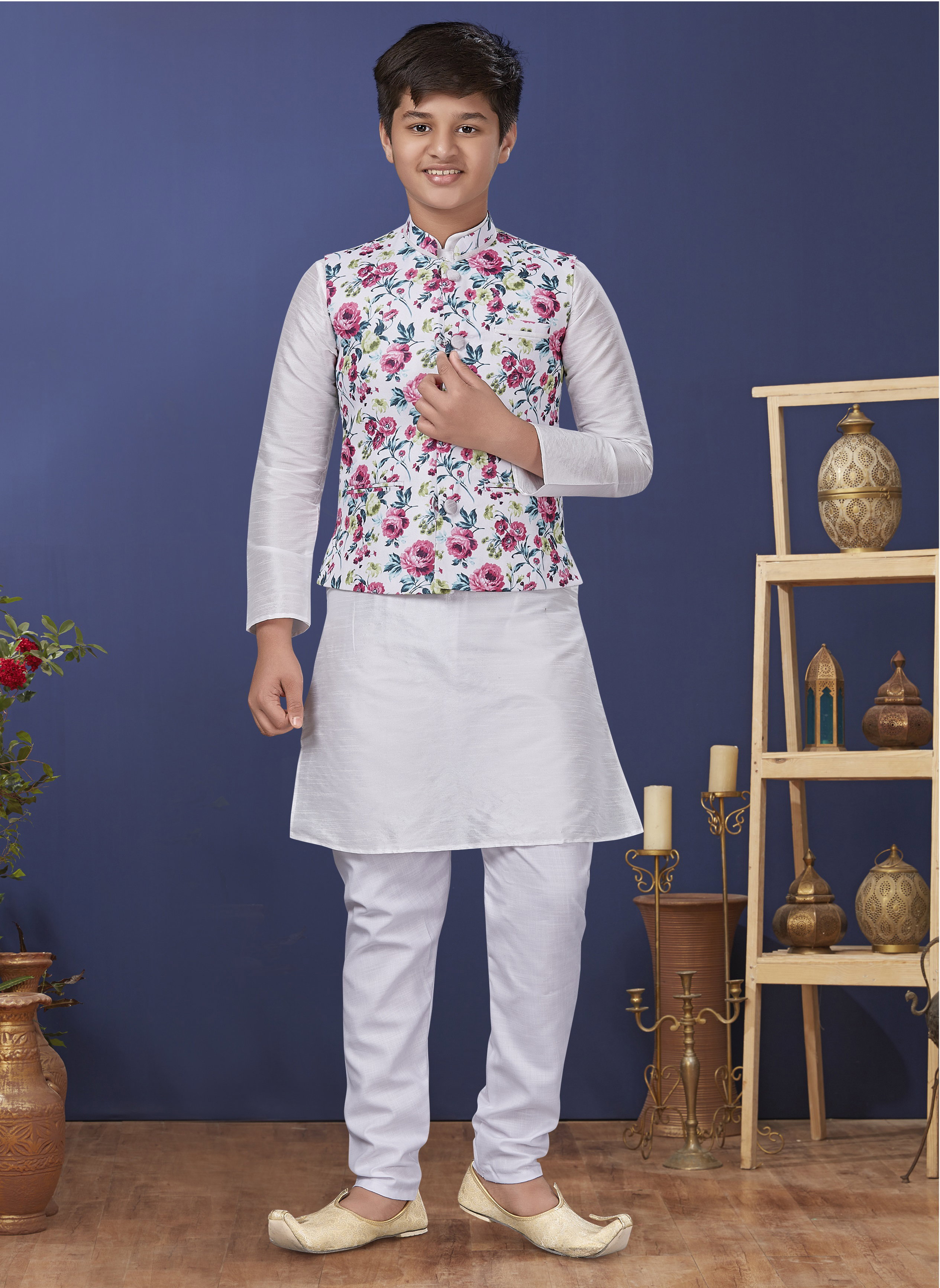 Swarg 535 To 539 Series Boys Kurta Pajama With Waist Coat Collection