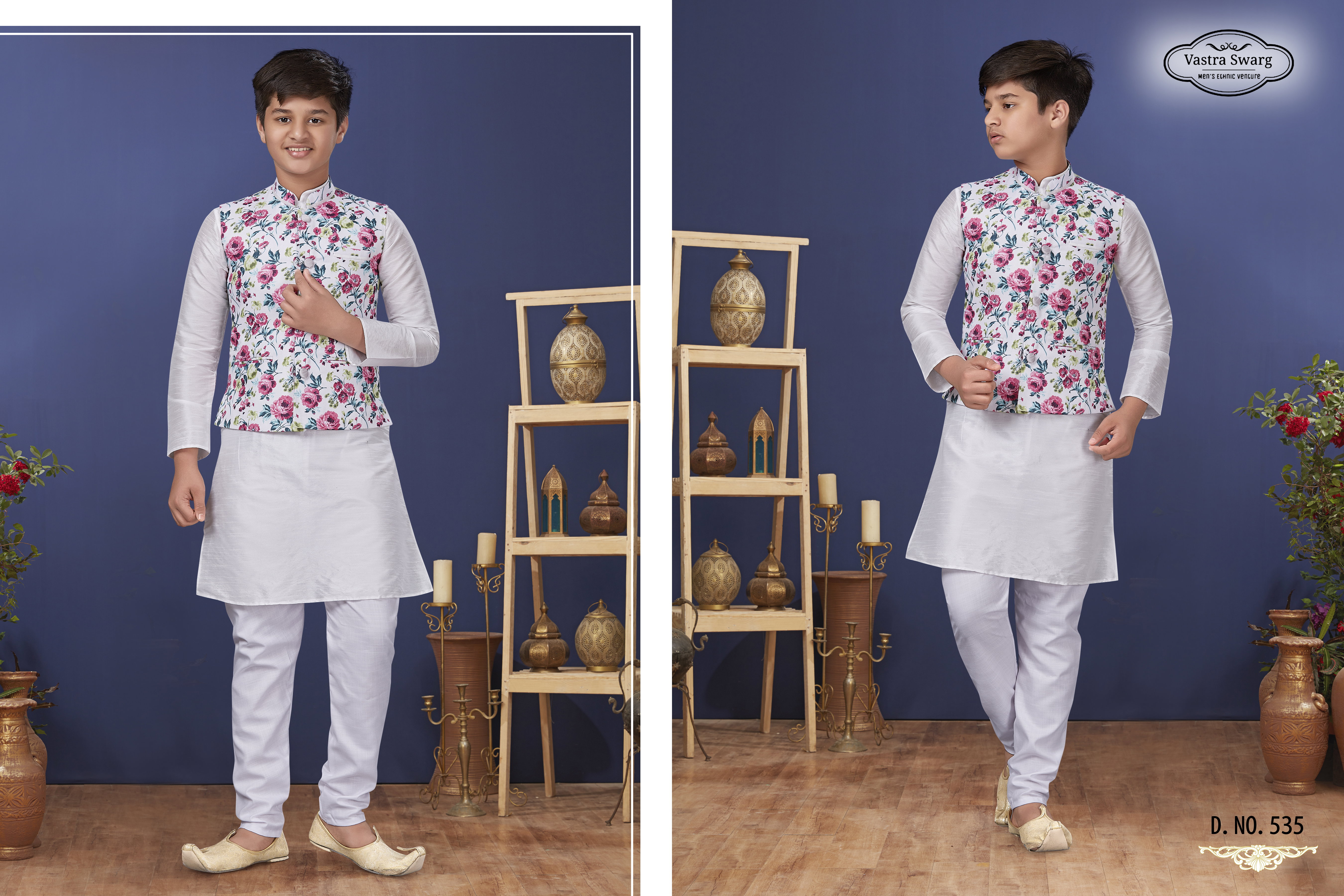Swarg 535 To 539 Series Boys Kurta Pajama With Waist Coat Collection