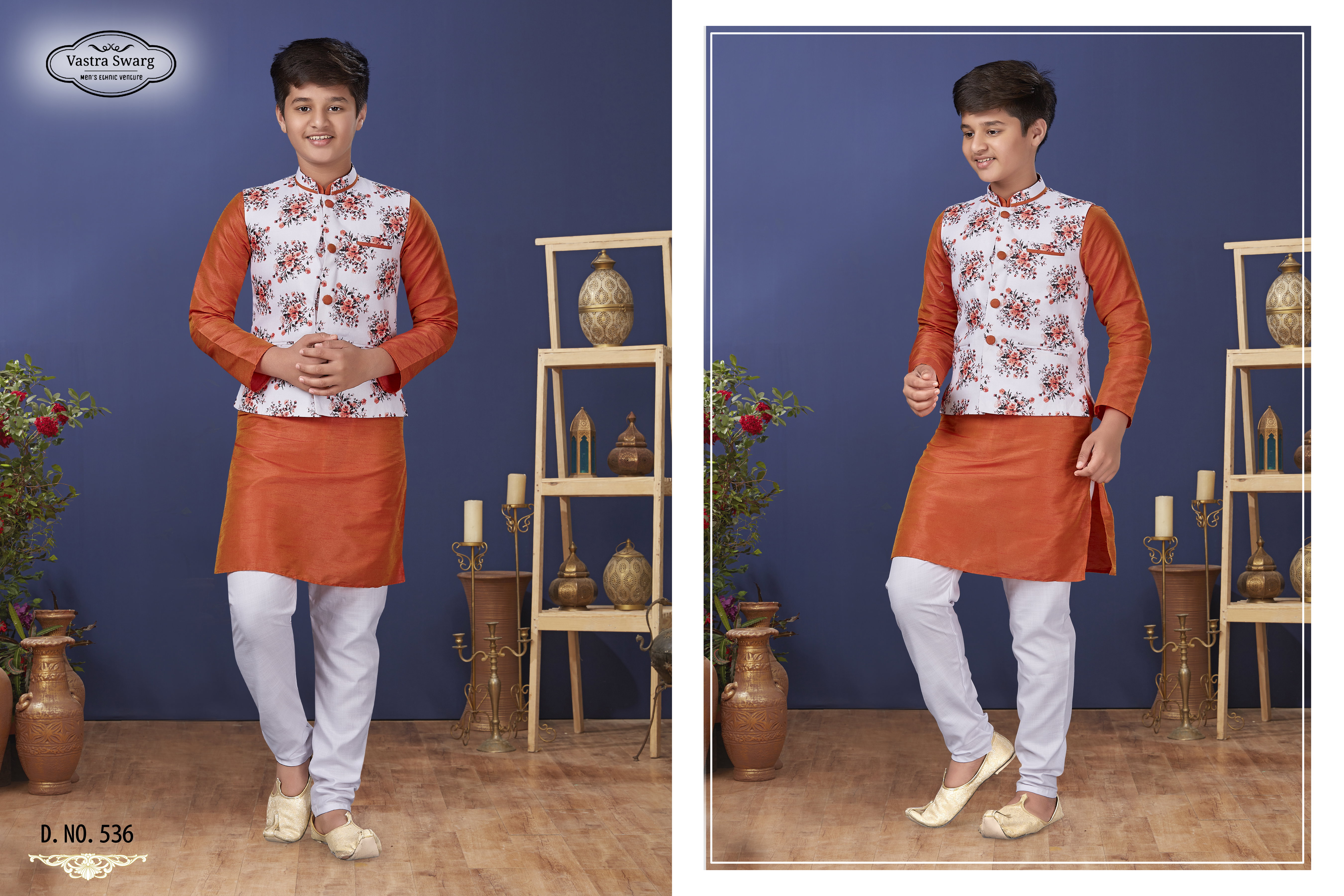 Swarg 535 To 539 Series Boys Kurta Pajama With Waist Coat Collection