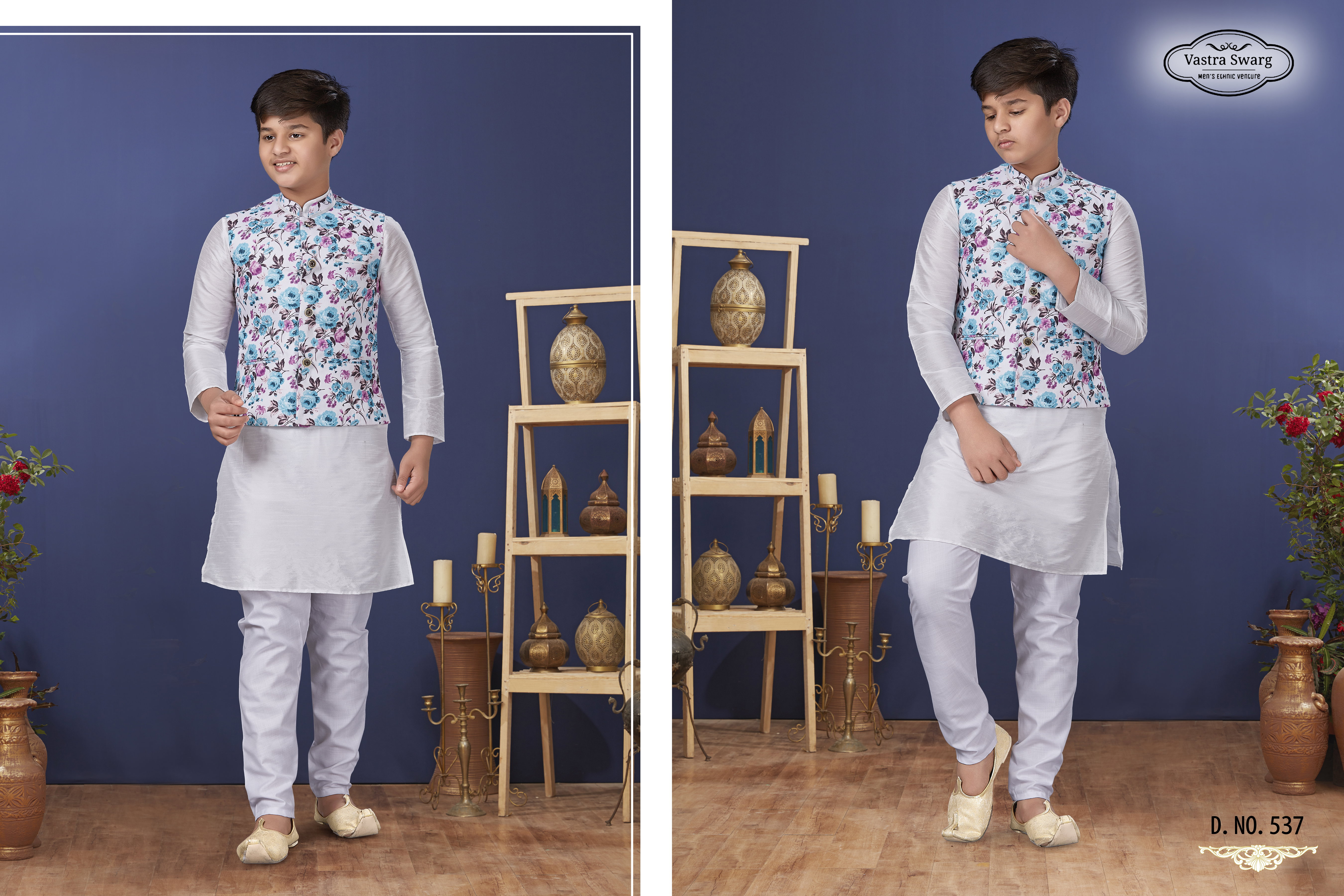 Swarg 535 To 539 Series Boys Kurta Pajama With Waist Coat Collection