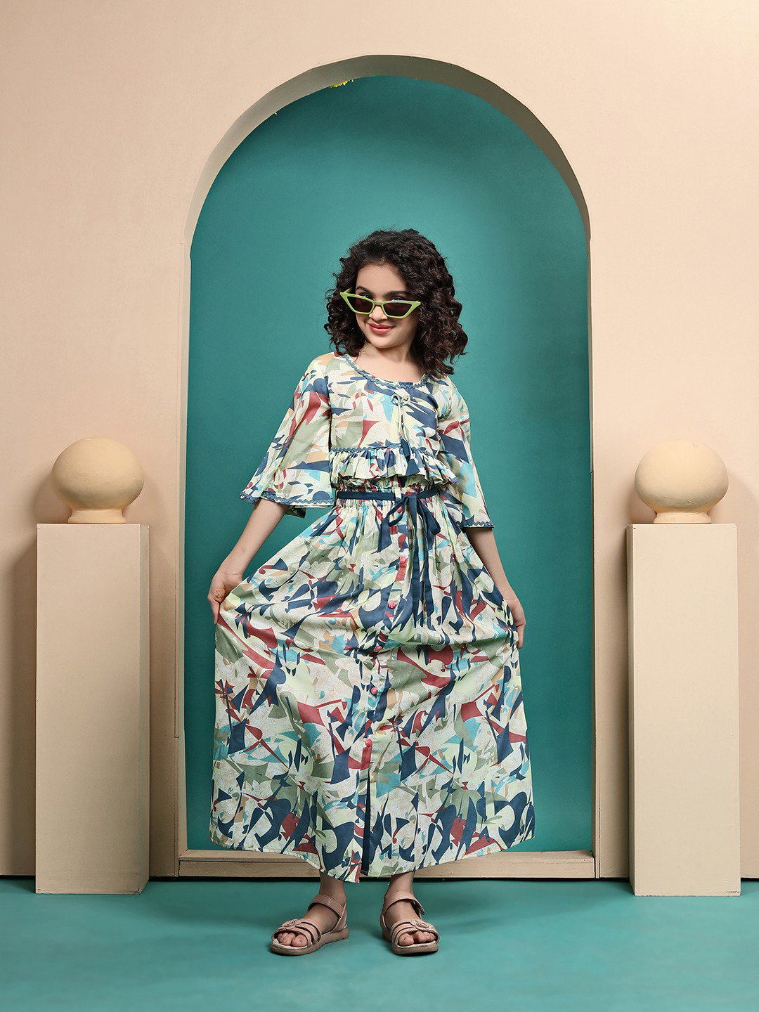 Nivi 132 Multy Girls Midi Dress