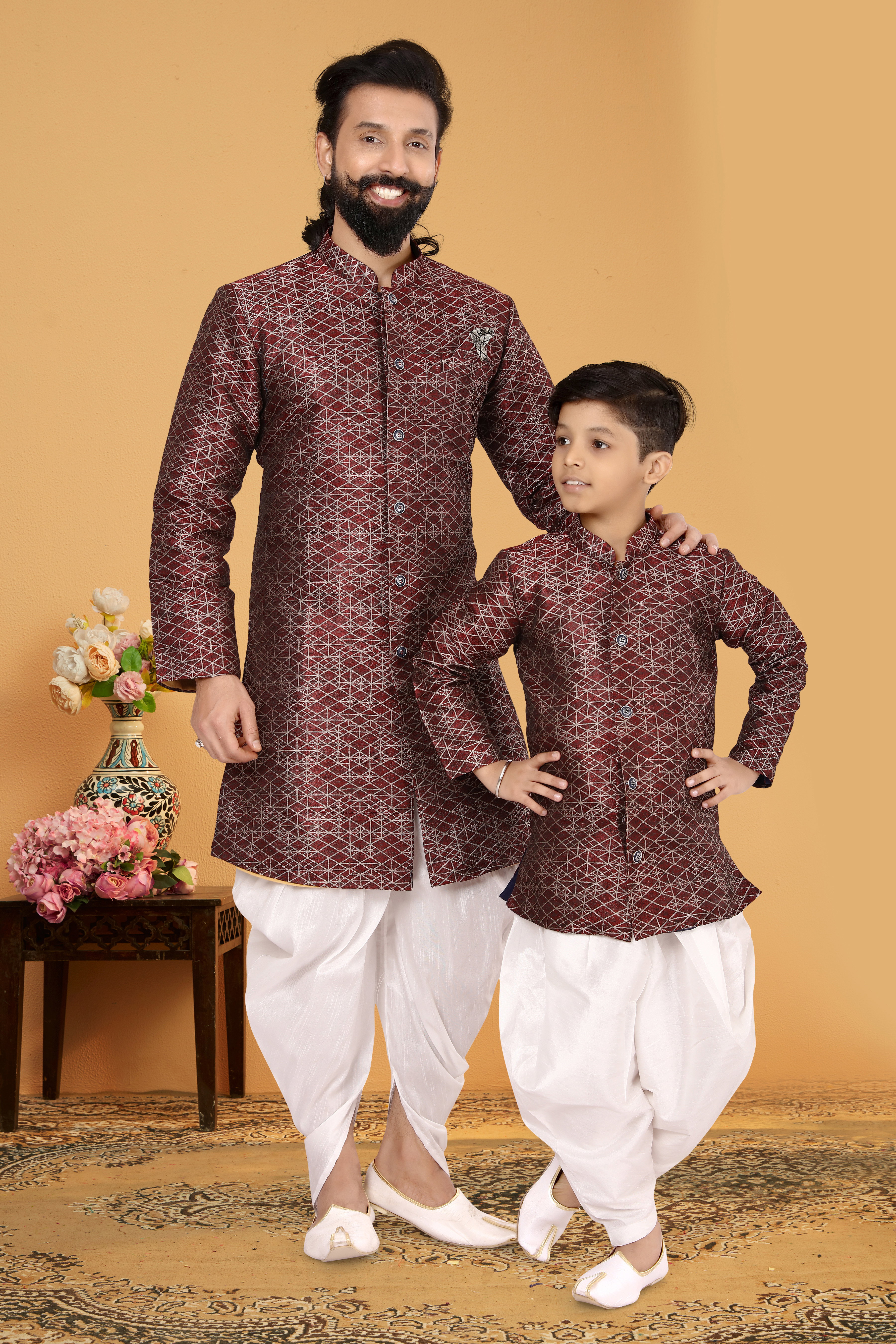 Swarg 1142 To 1148 Series Father Son Combo Indo Western Collection