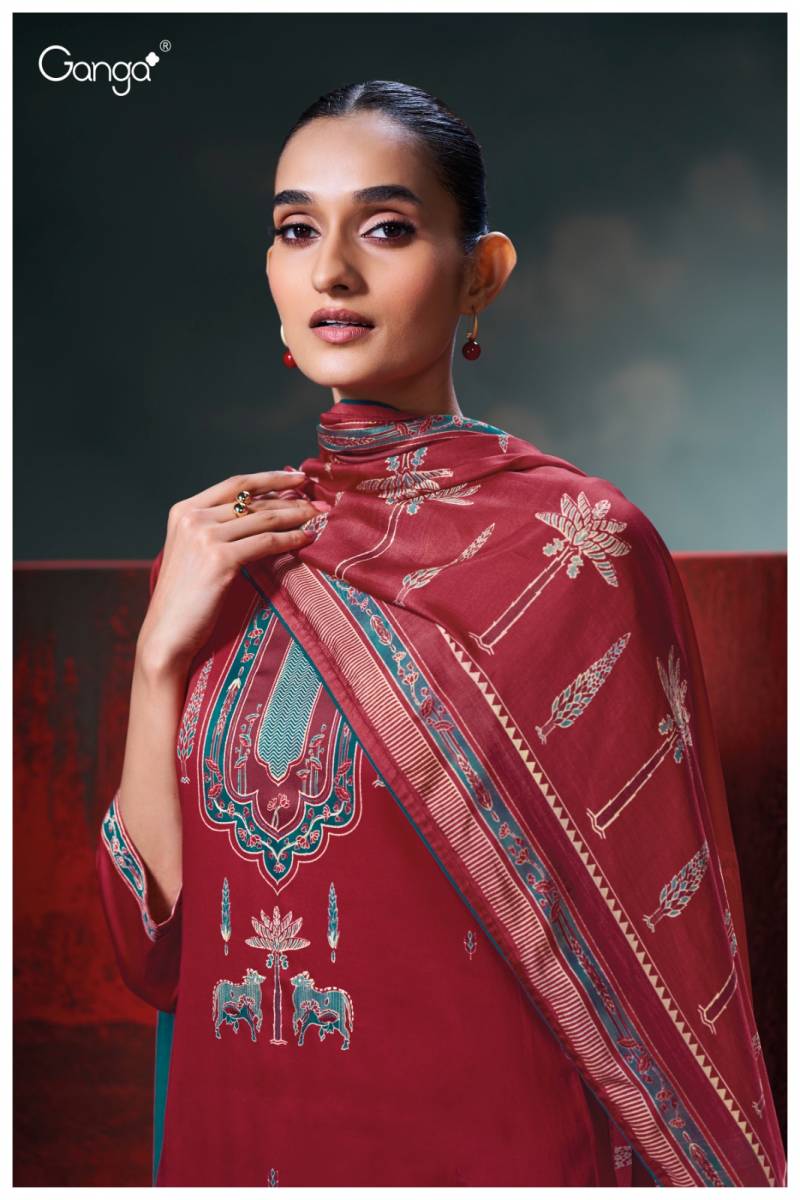 Ganga Fiyoni Cotton Satin Printed Salwar Kameez