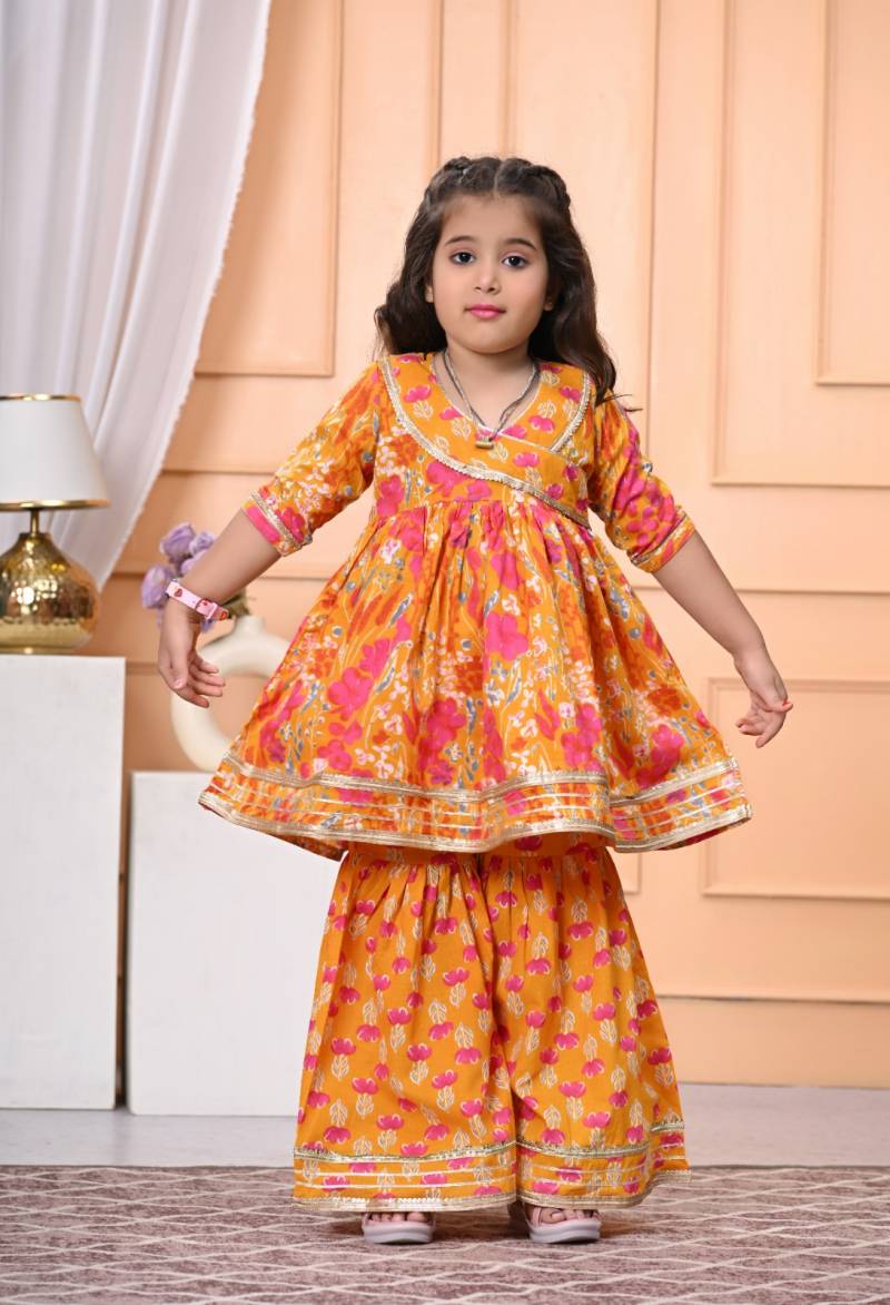 Naisha Kids 01 Cotton Kurta Sharara With Dupatta