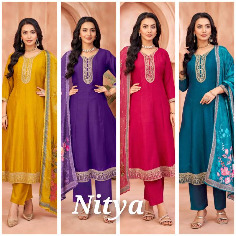 Nityaa F 15 Vichitra With Embroidered Readymade Collection