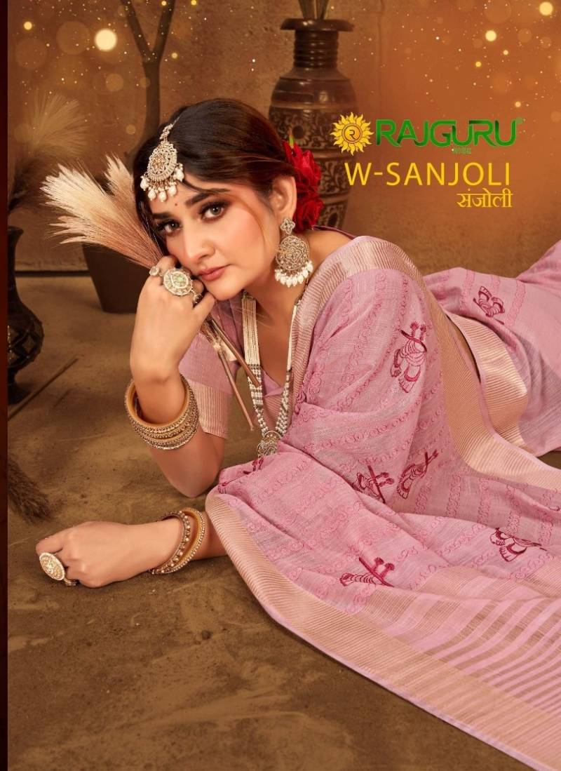 Rajguru Sanjoli Embroidered Work Fancy Saree Collection