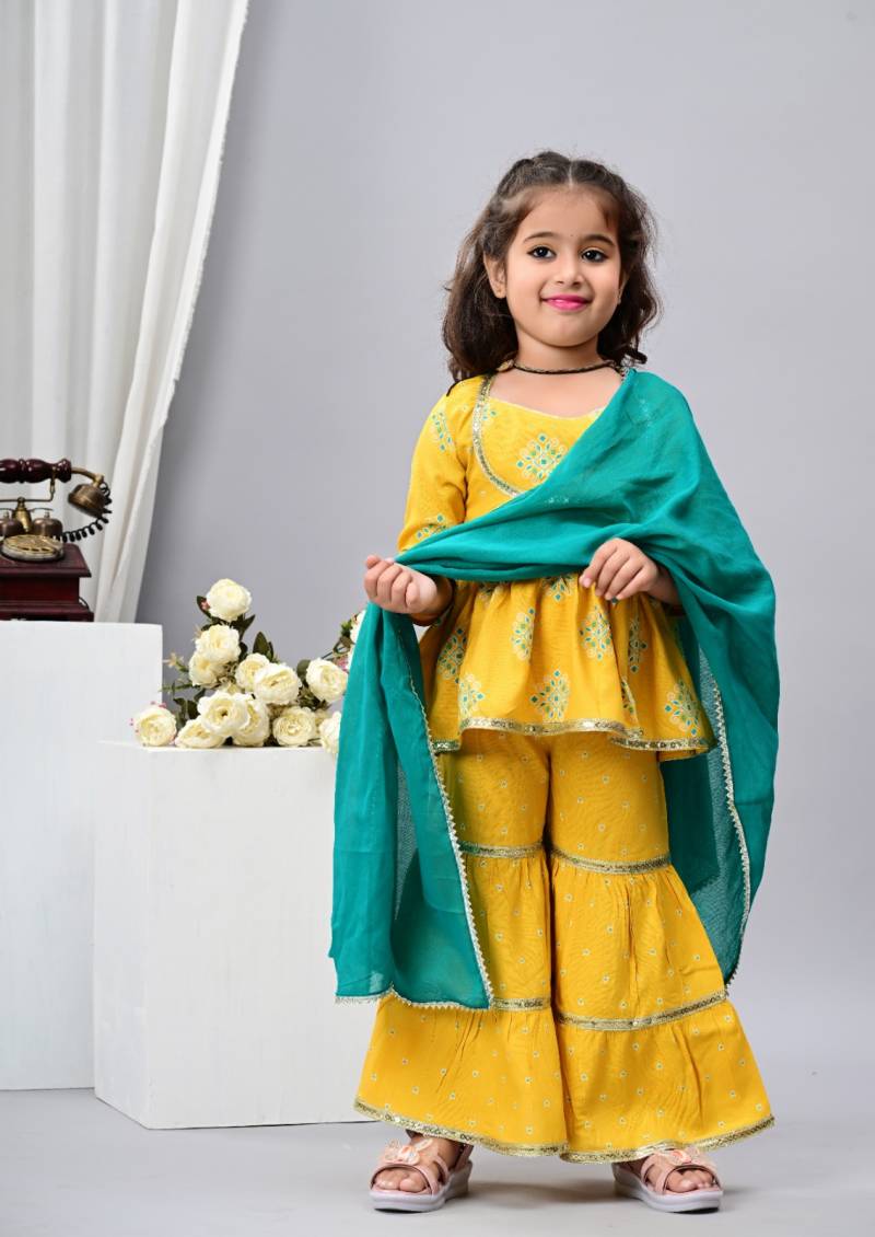 Naisha Kids 02 Rayon Kurta Sharara With Dupatta