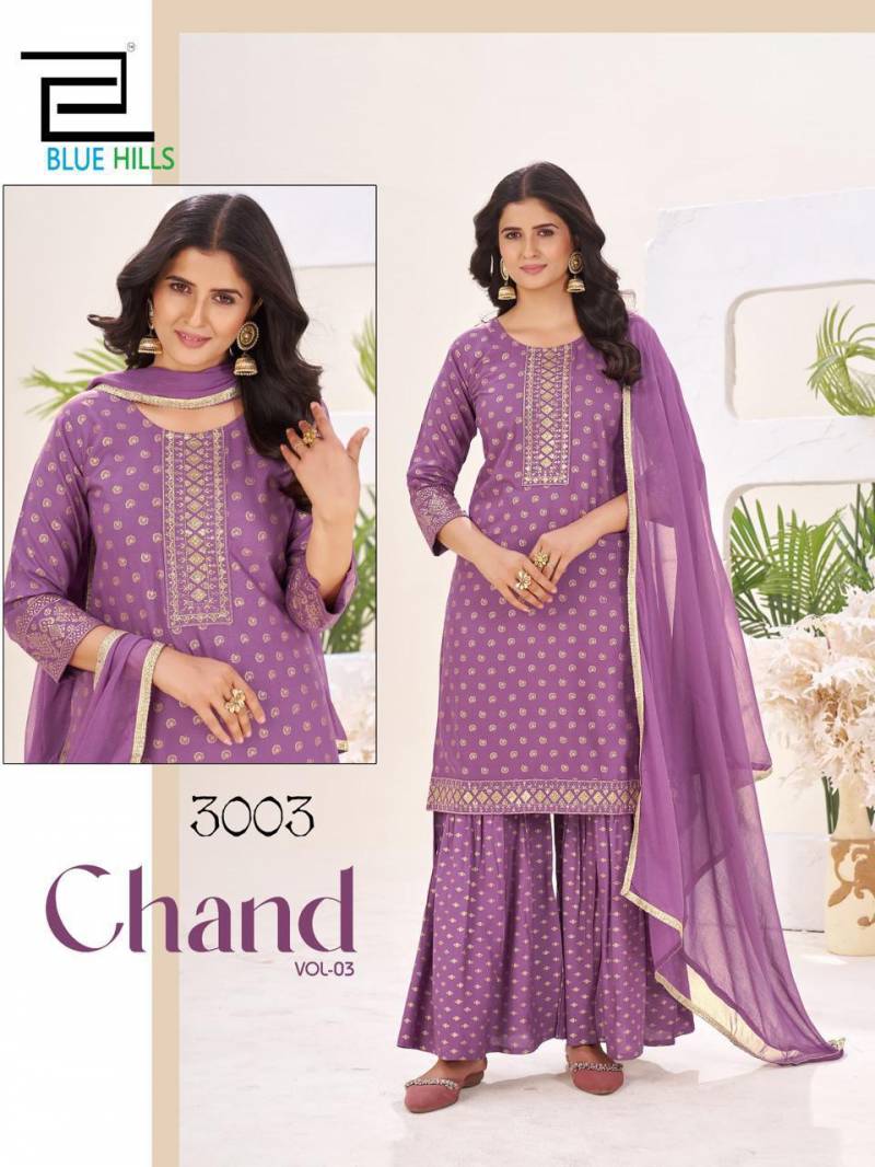 Blue Hills Chand Vol 3 Rayon Foil Printed Readymade Collection