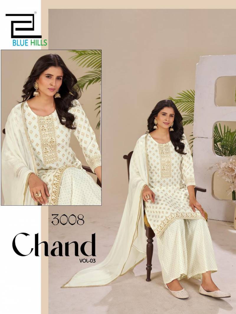 Blue Hills Chand Vol 3 Rayon Foil Printed Readymade Collection