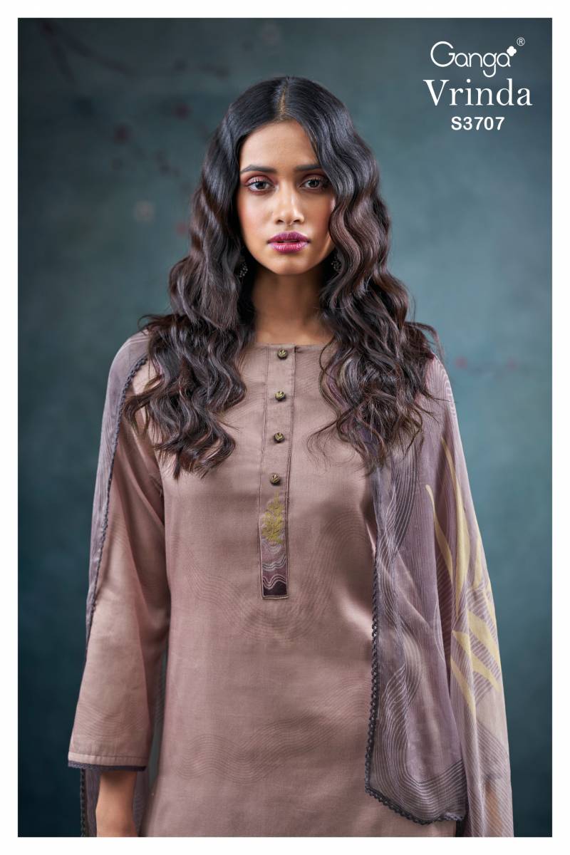 Ganga Vrinda Cotton Satin Printed Salwar Kameez