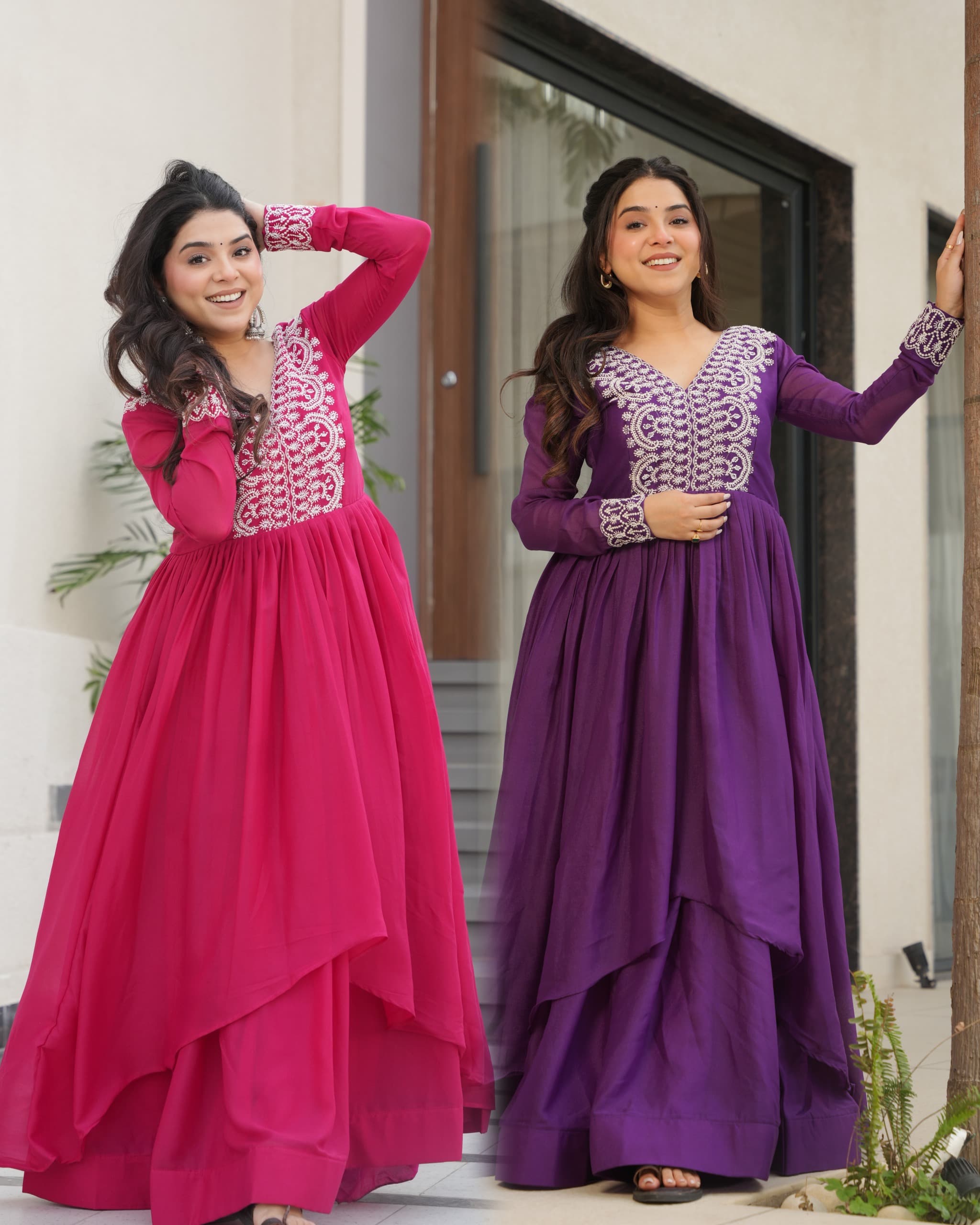Lekha KA 1178 Star Georgette Embroidery Beads Sequins Gown Collection