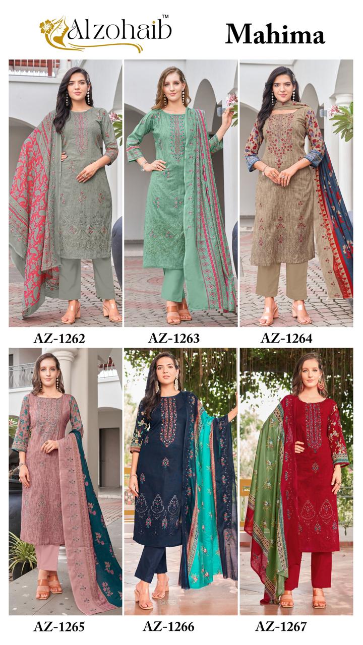 Alzohaib Mahima Cotton Printed Pakistani Salwar Suits