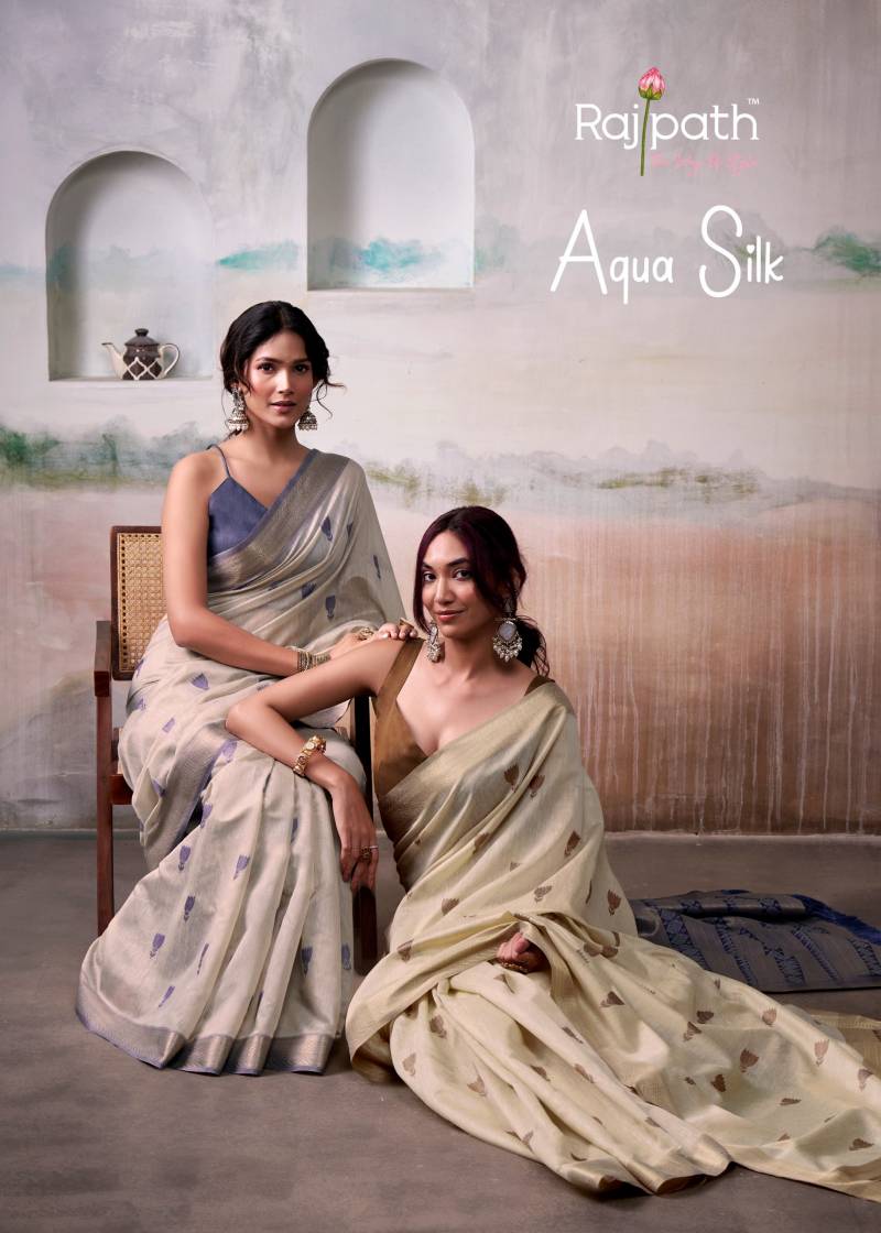 Rajpath Aqua Silk Modal Cotton Fancy Saree Collection