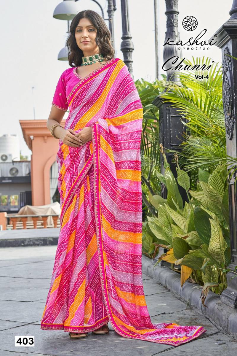 Kashvi Chunri Vol 4 Mono Georgette With Coding Saree