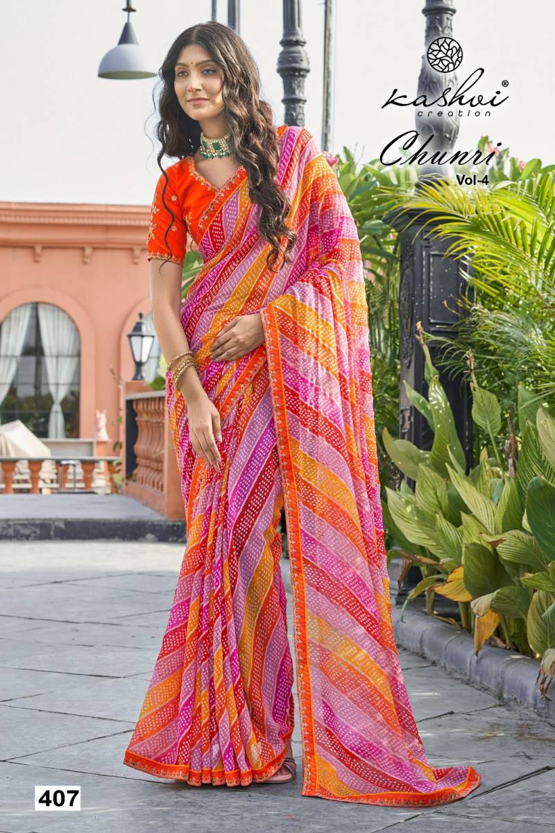 Kashvi Chunri Vol 4 Mono Georgette With Coding Saree