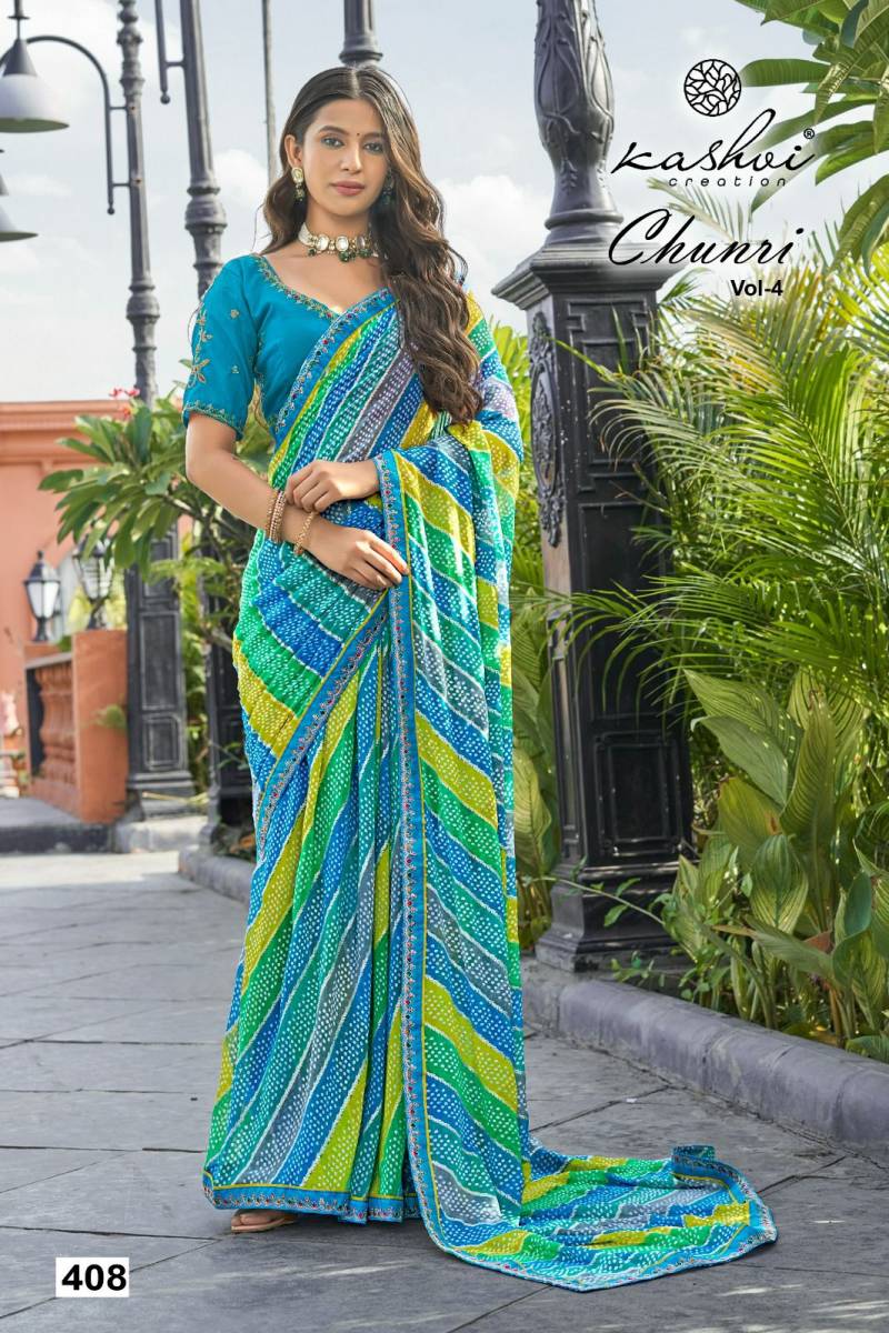 Kashvi Chunri Vol 4 Mono Georgette With Coding Saree