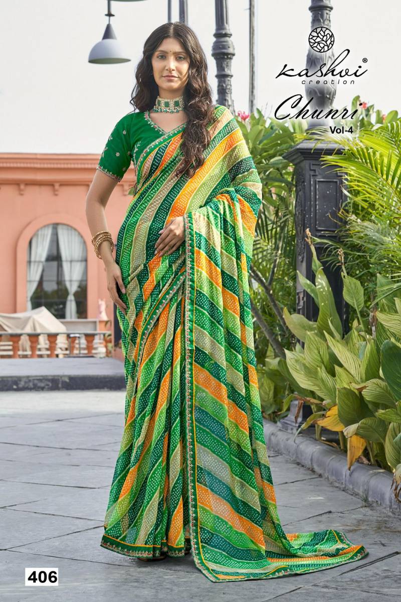 Kashvi Chunri Vol 4 Mono Georgette With Coding Saree