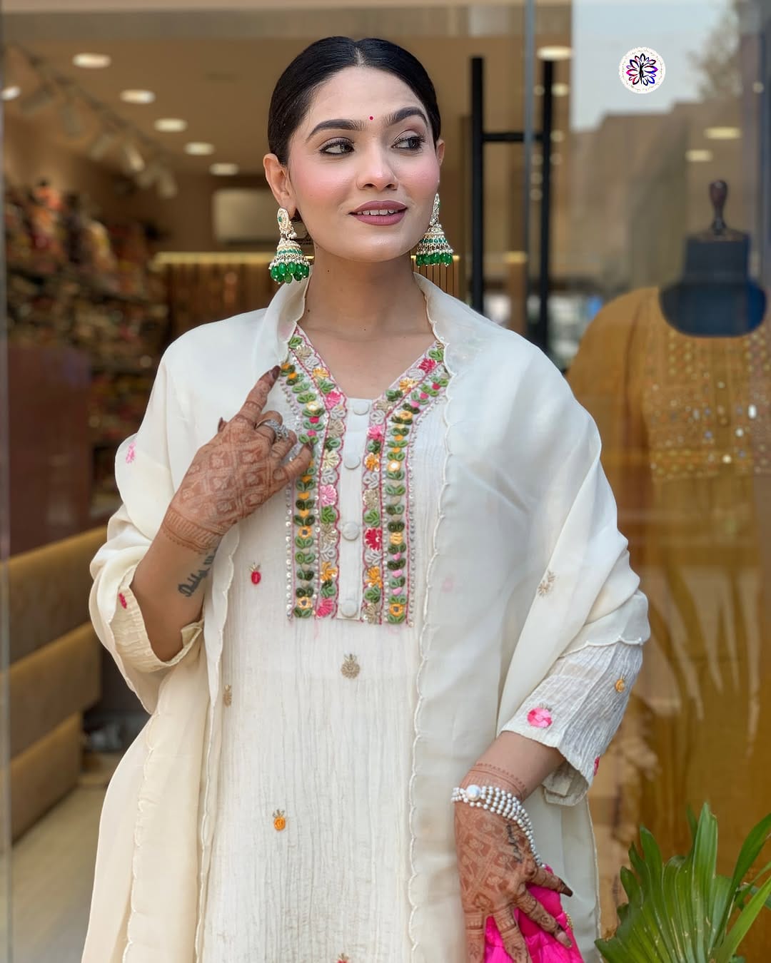 Lekha KL 3013 Chinon Embroidery Kurti Bottom With Dupatta