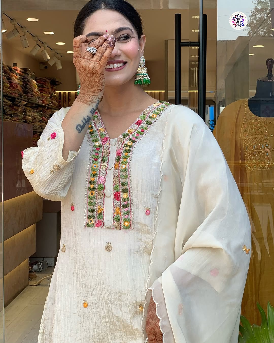 Lekha KL 3013 Chinon Embroidery Kurti Bottom With Dupatta