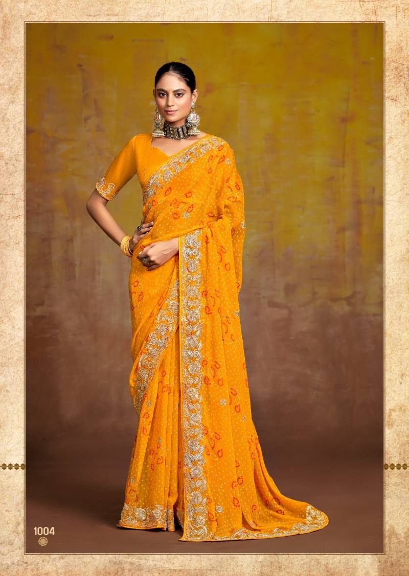 Stavan Savan Georgette With Embroidery Work Saree