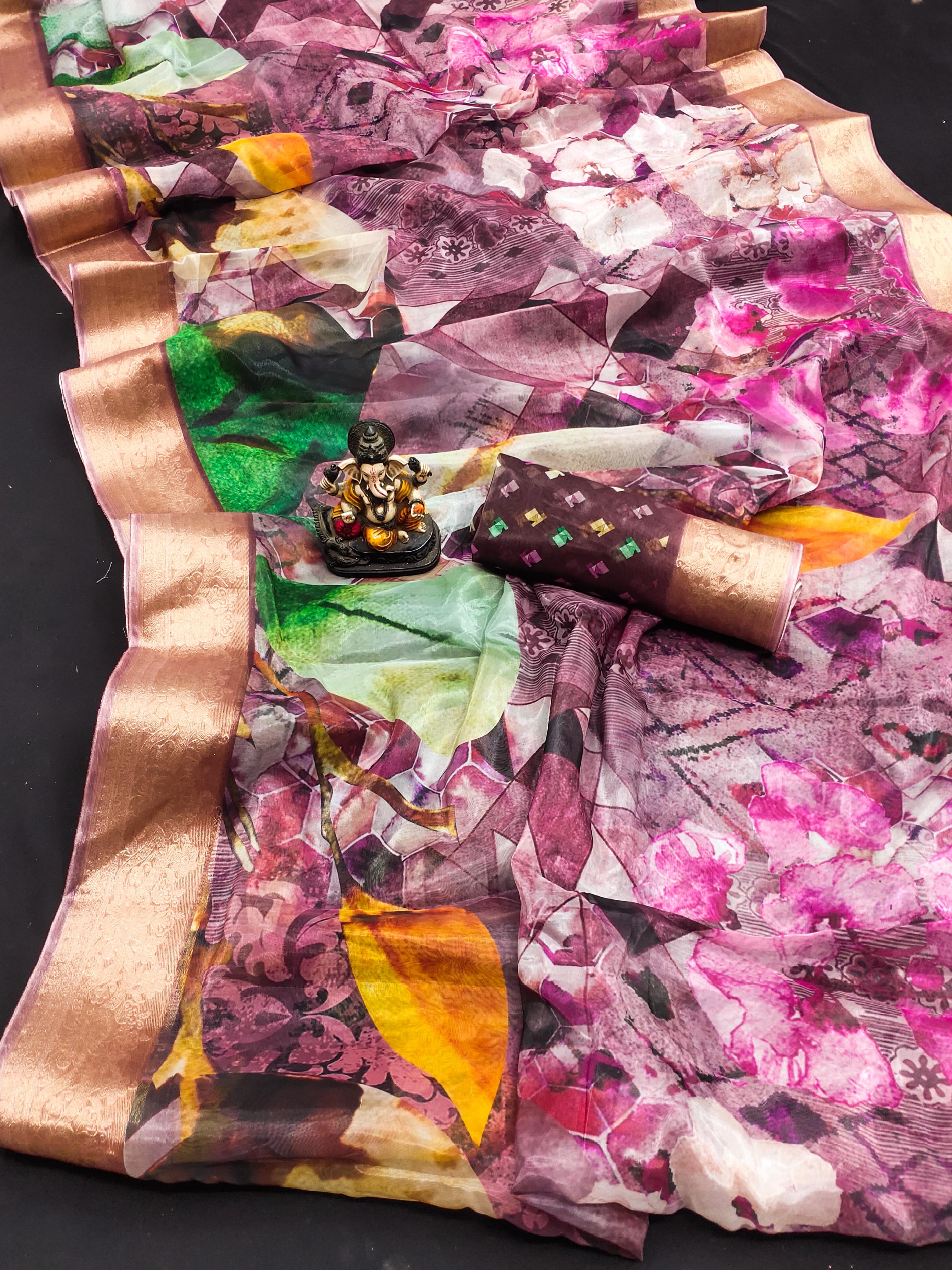 lekha VC Zuri Art Silk Digital Printed Soft Shiny Saree Collection