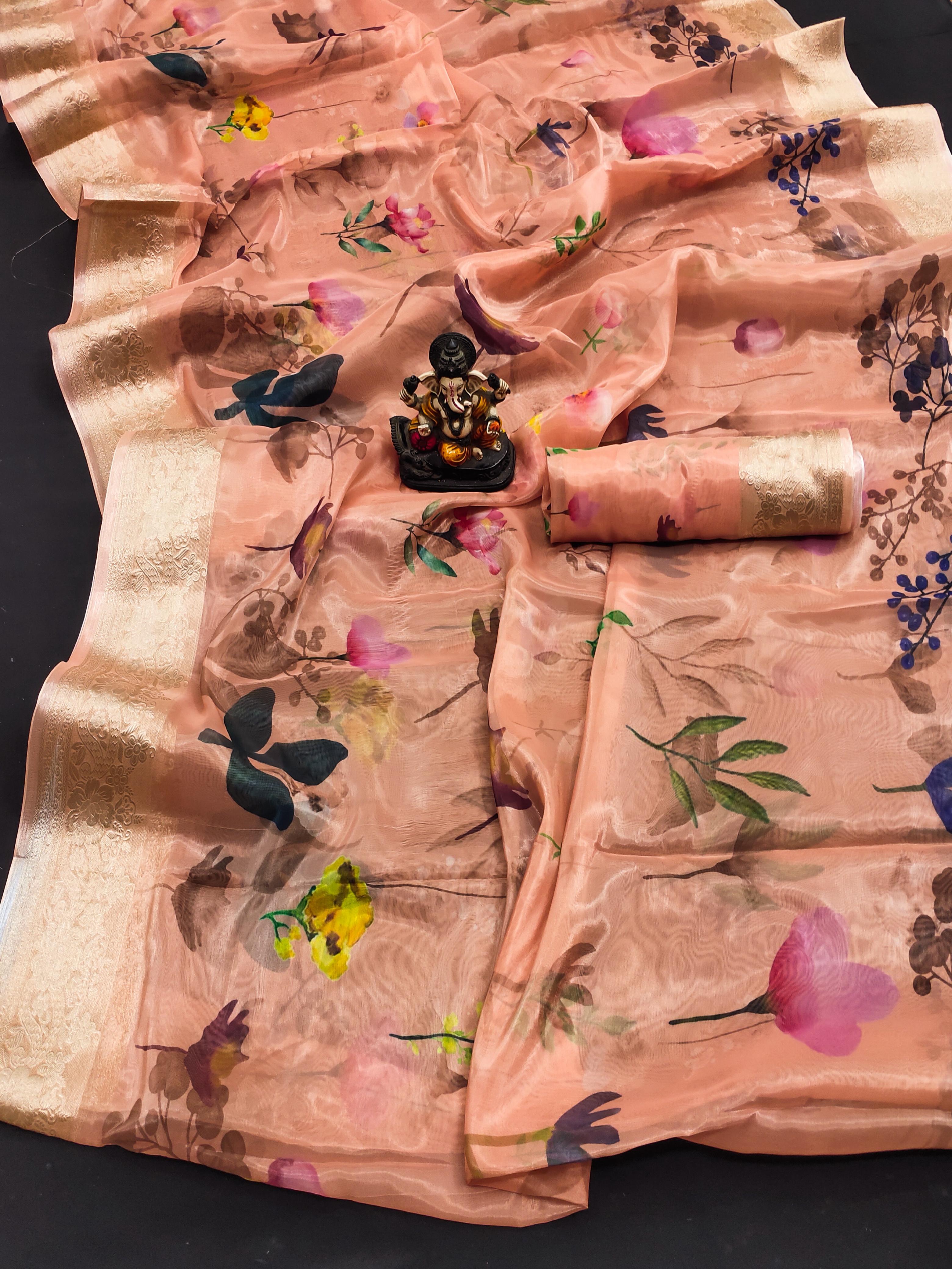 lekha VC Zuri Art Silk Digital Printed Soft Shiny Saree Collection