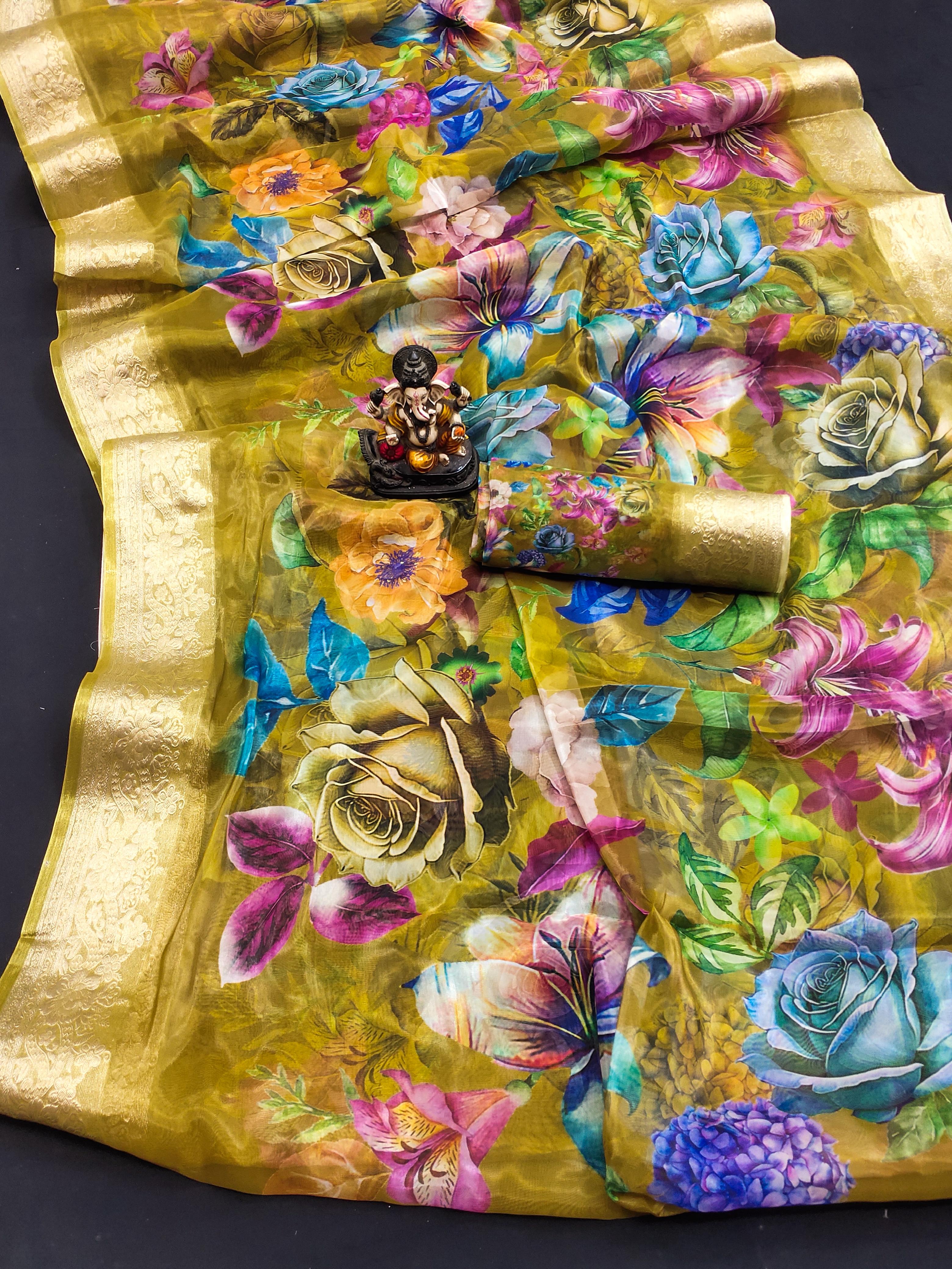 lekha VC Zuri Art Silk Digital Printed Soft Shiny Saree Collection