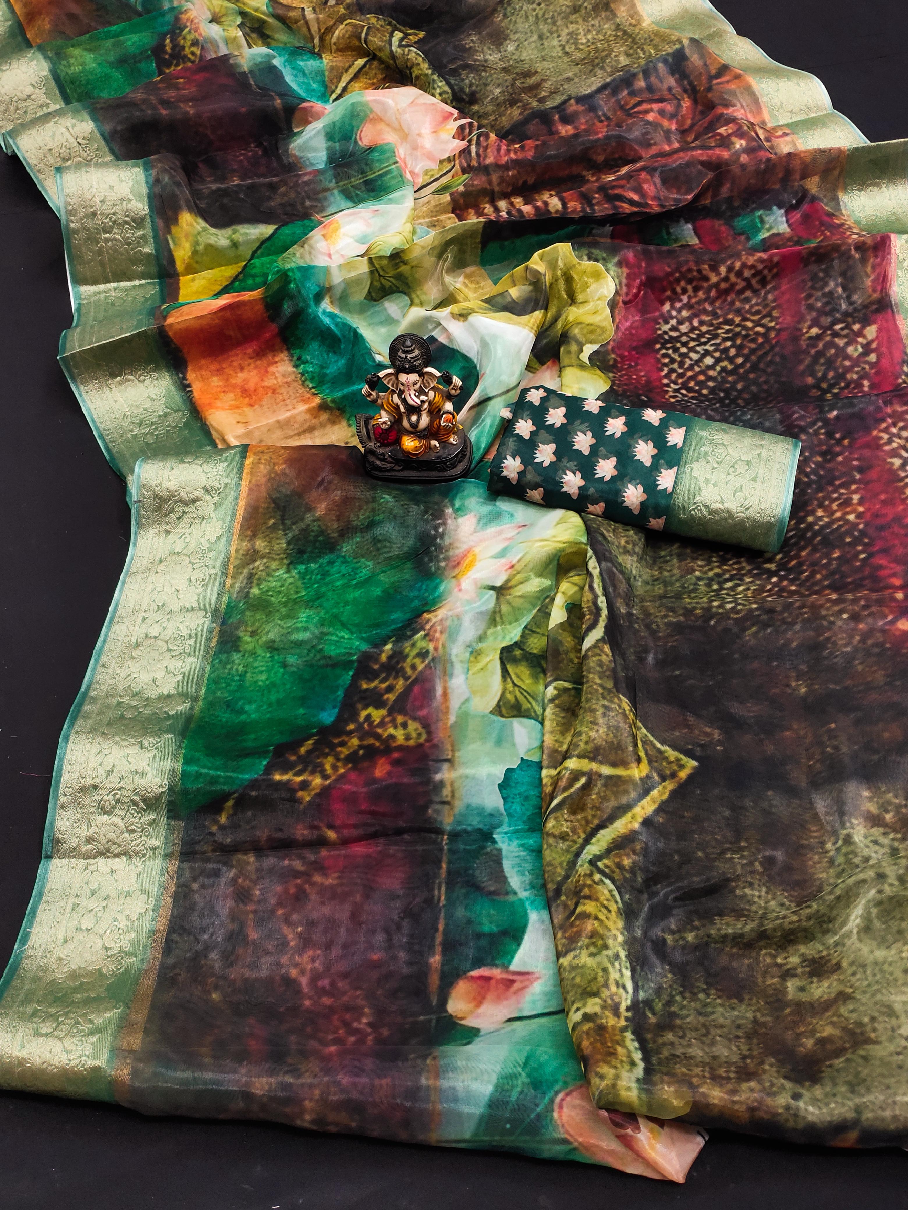 lekha VC Zuri Art Silk Digital Printed Soft Shiny Saree Collection