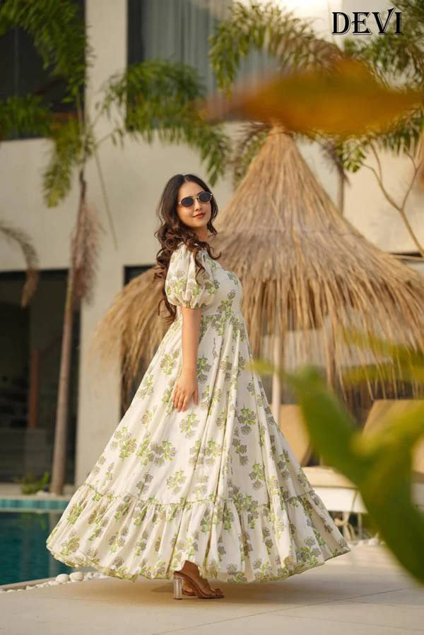 Devi Vol 9 Stylish Cambric Cotton Party Wear Gown Collection
