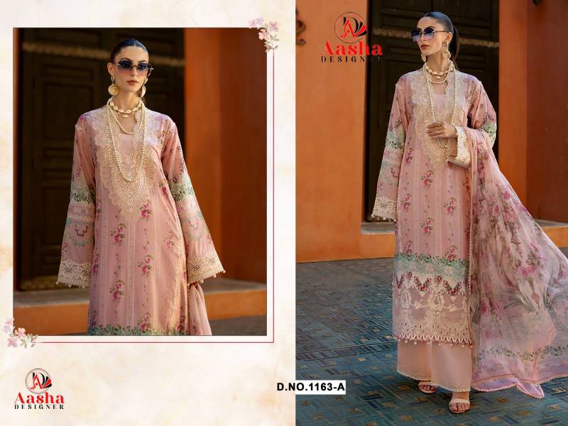 Aasha 1163 A And B Chiffon Dupatta Pakistani Salwar Suit