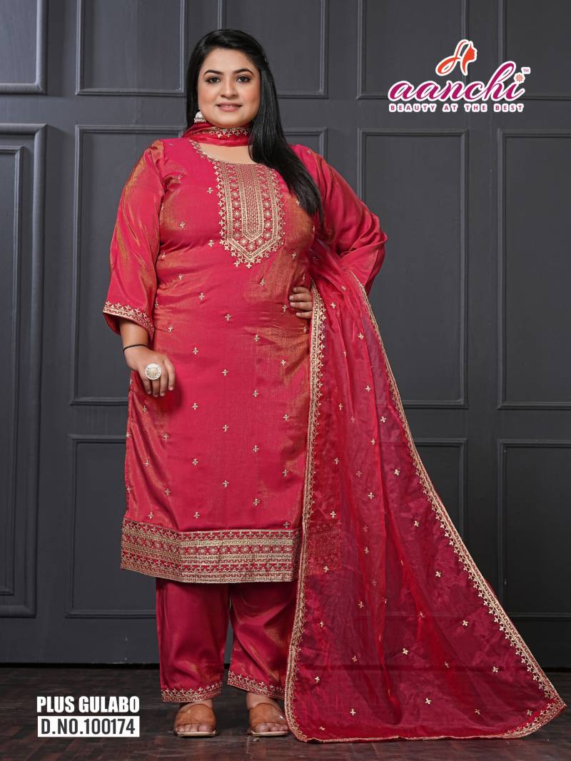 Aanchi Plus Gulabo Roman Shimmer Kurti Bottom With Dupatta