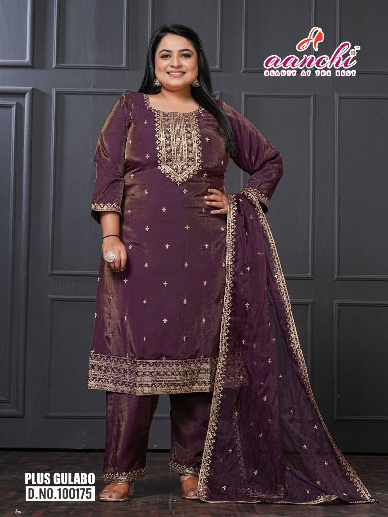 Aanchi Plus Gulabo Roman Shimmer Kurti Bottom With Dupatta