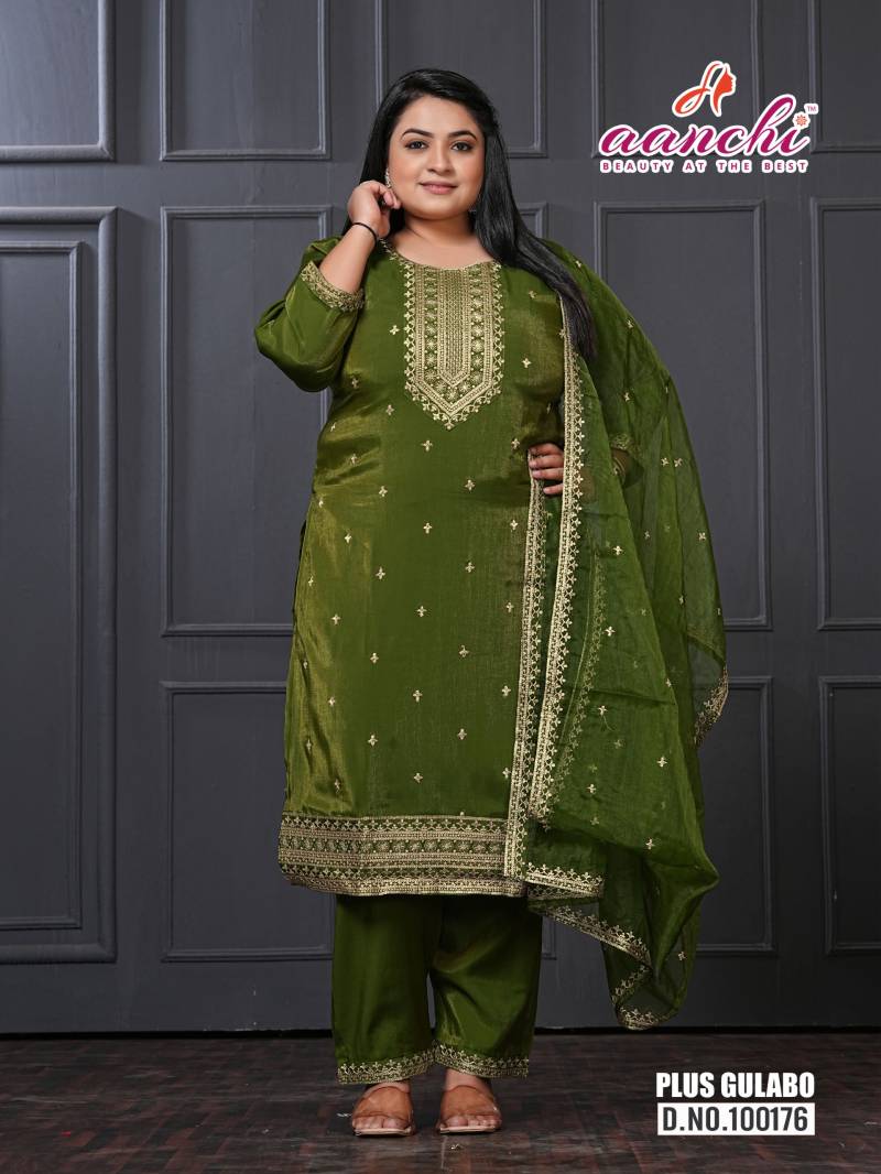 Aanchi Plus Gulabo Roman Shimmer Kurti Bottom With Dupatta