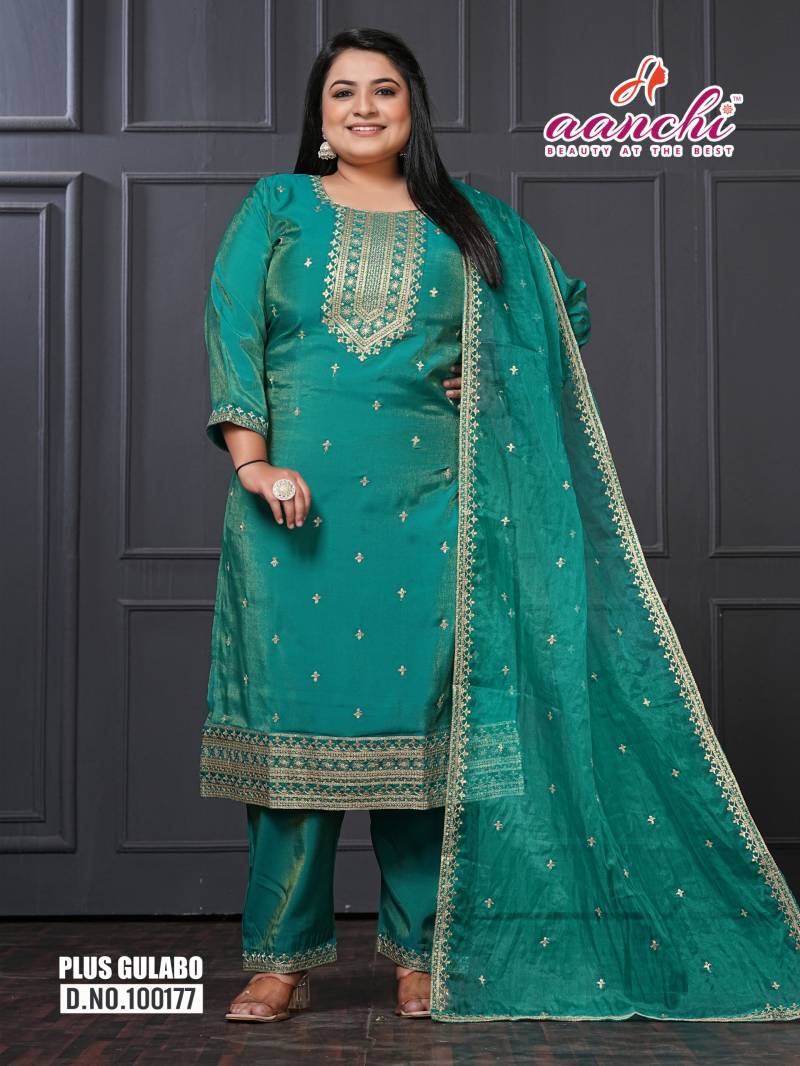 Aanchi Plus Gulabo Roman Shimmer Kurti Bottom With Dupatta