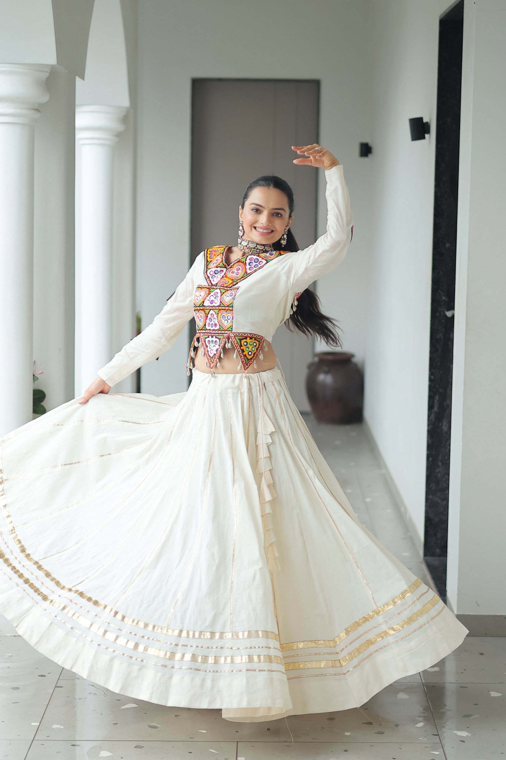 Lekha KA 5042 Kora Cotton Gota Patti Lace Lehenga Choli