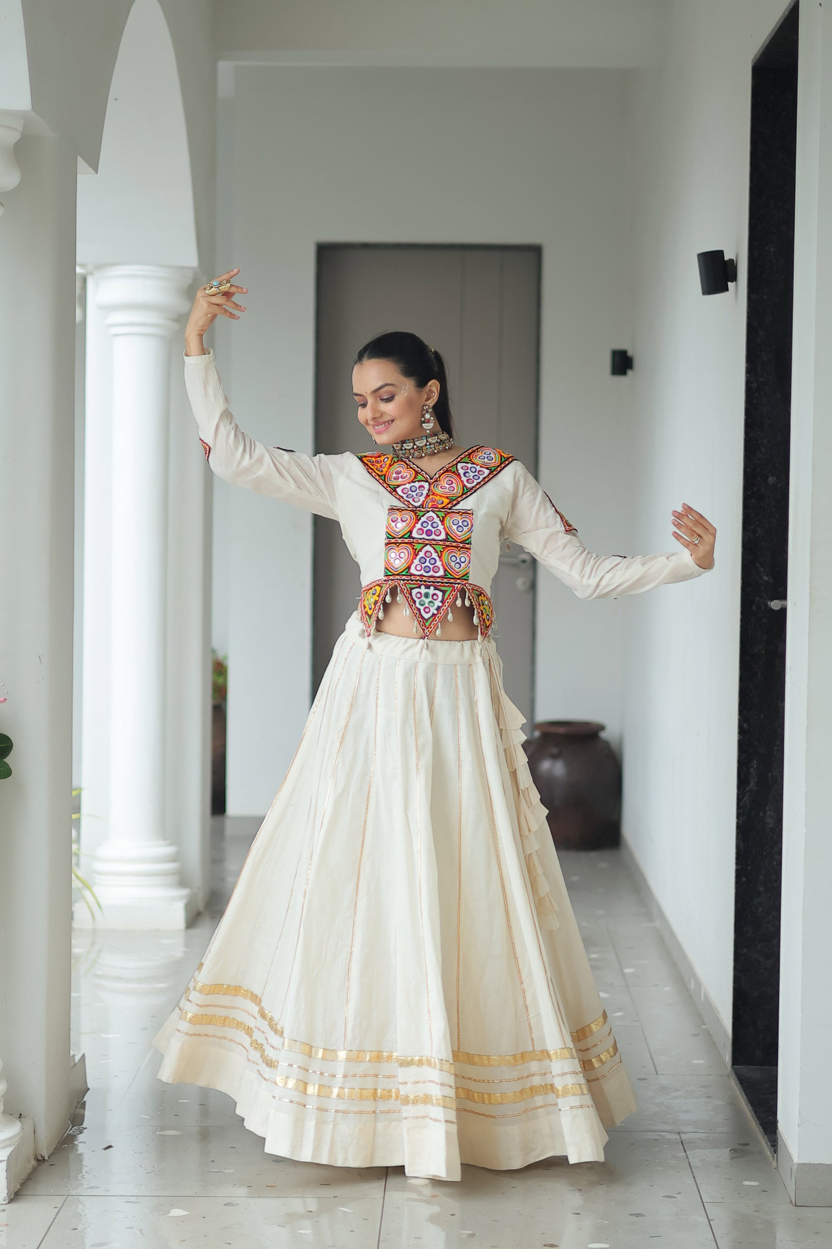 Lekha KA 5042 Kora Cotton Gota Patti Lace Lehenga Choli