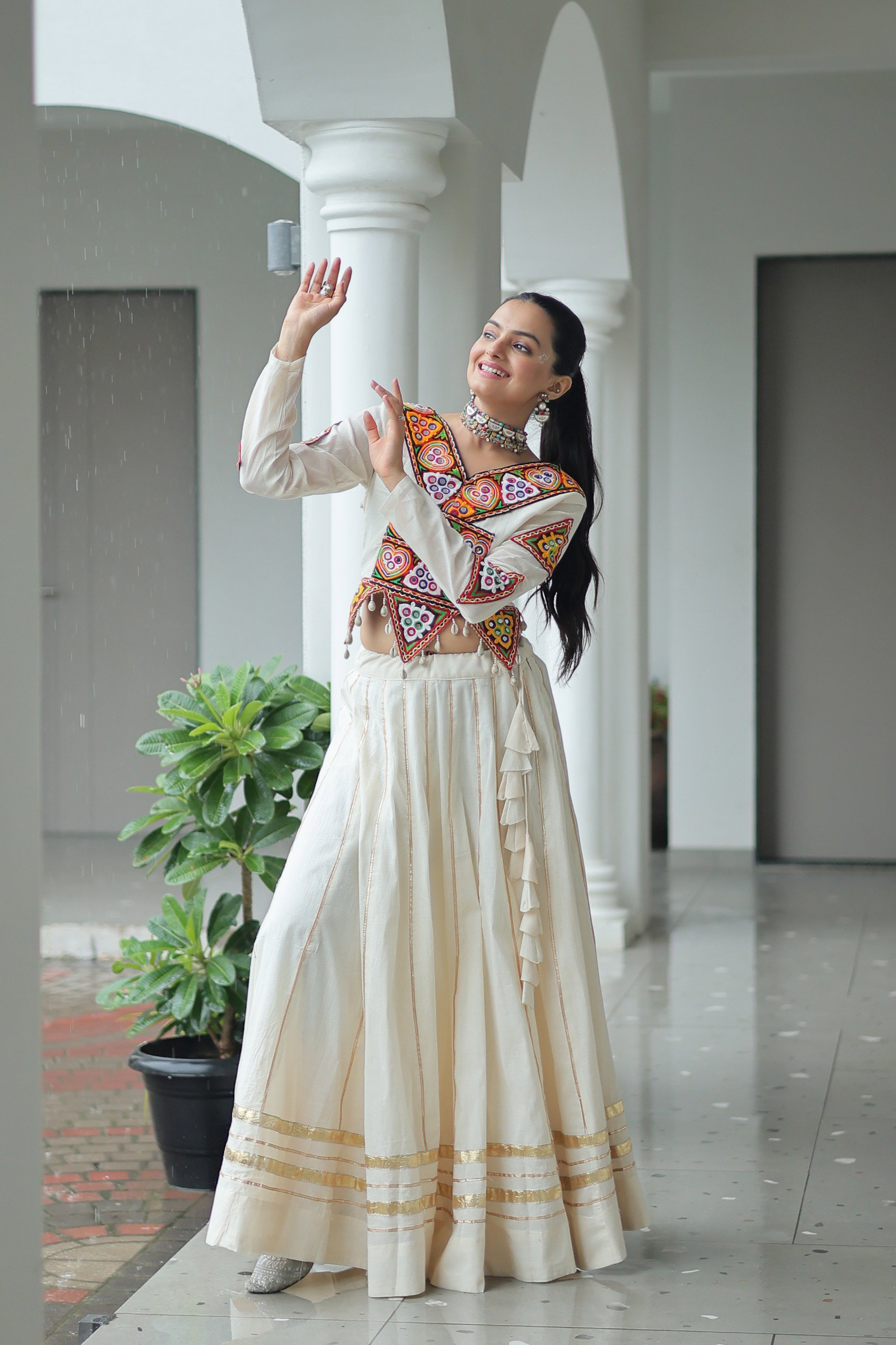 Lekha KA 5042 Kora Cotton Gota Patti Lace Lehenga Choli