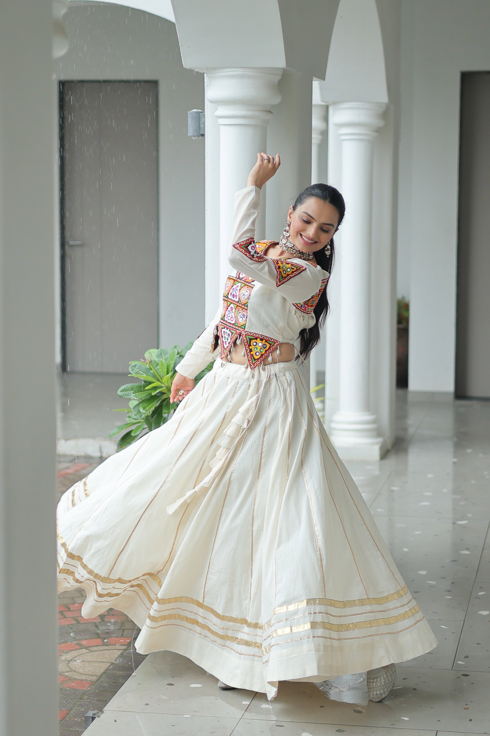 Lekha KA 5042 Kora Cotton Gota Patti Lace Lehenga Choli