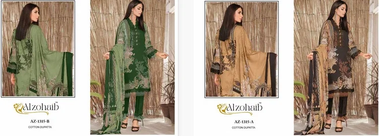 Alzohaib Az 1315 A And B Cotton Dupatta Pakistani Suits