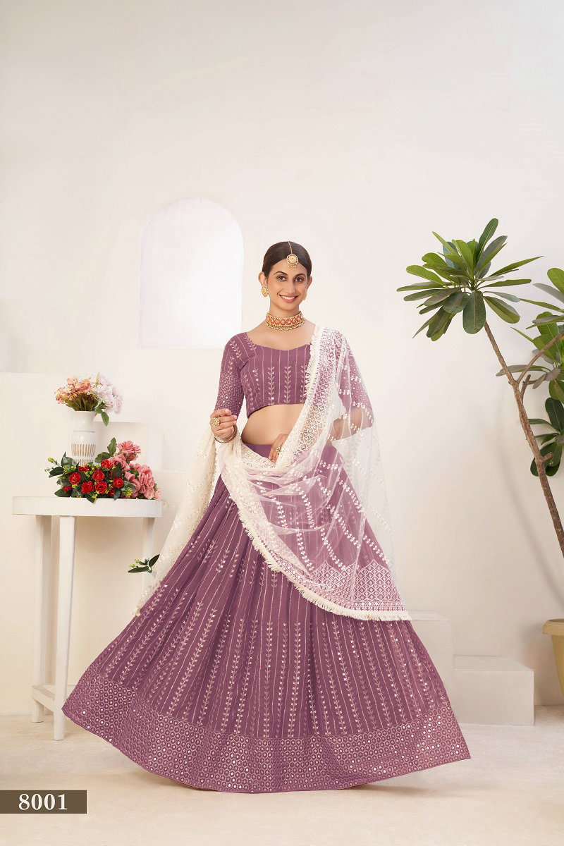 Aawiya Siya Vol 1 SKU 8001 Georgette Sequins Embroidery Lehenga Choli