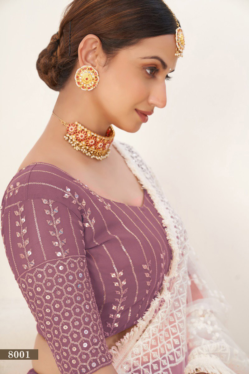 Aawiya Siya Vol 1 SKU 8001 Georgette Sequins Embroidery Lehenga Choli