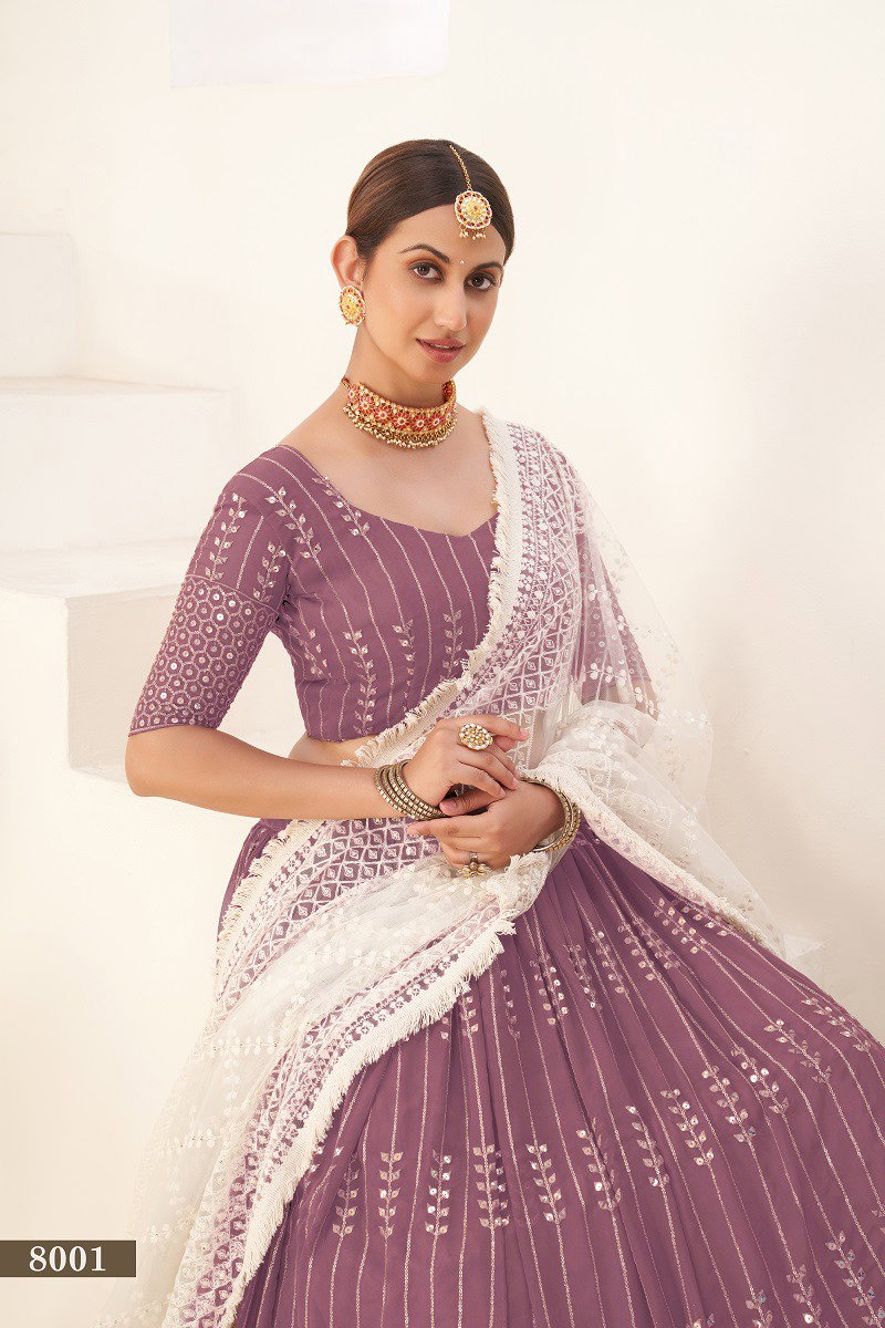 Aawiya Siya Vol 1 SKU 8001 Georgette Sequins Embroidery Lehenga Choli