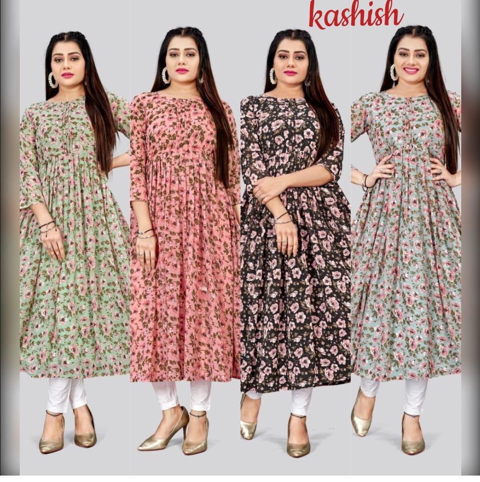 Moksh Kashish Georgette Printed Kurti Collection