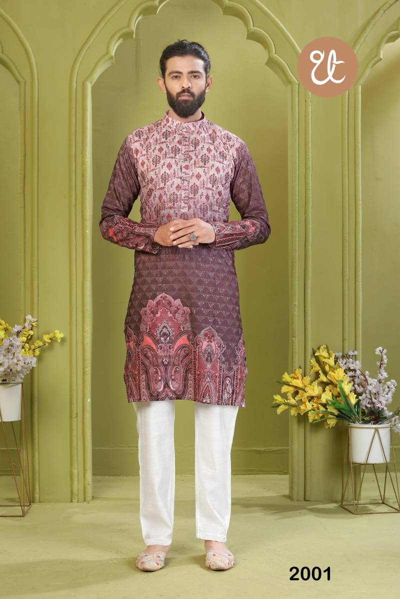Th Aavyaar Vol 1 Rayon Digital Printed Mens Kurta Collection