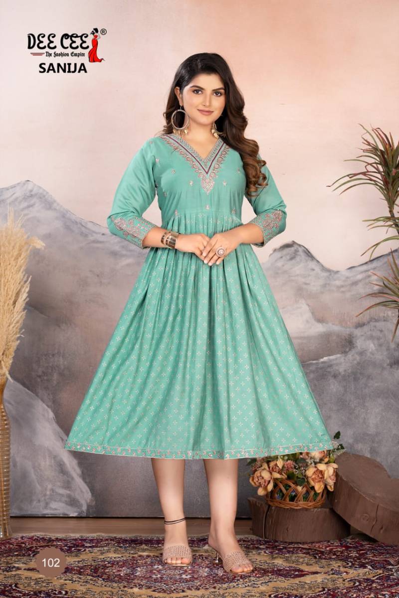 Deecee Sanija Roman Silk Flair Kurti Collection
