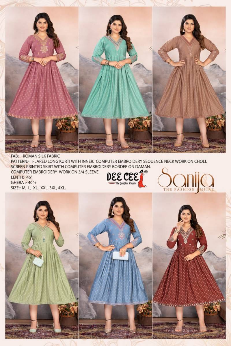 Deecee Sanija Roman Silk Flair Kurti Collection